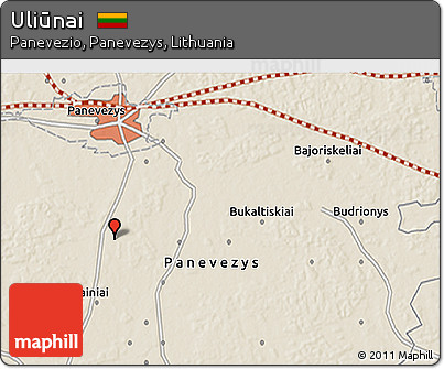 Shaded Relief 3D Map of Uliūnai