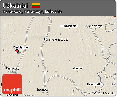 Shaded Relief 3D Map of Užkalniai
