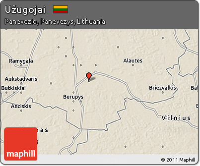 Shaded Relief 3D Map of Užugojai