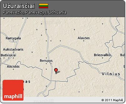 Shaded Relief 3D Map of Užuraisčiai