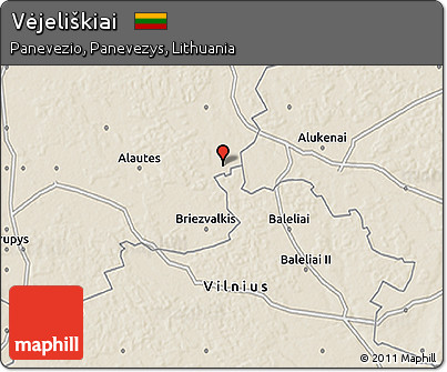 Shaded Relief 3D Map of Vėjeliškiai