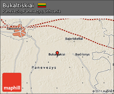 Shaded Relief 3D Map of Bukaltiškiai