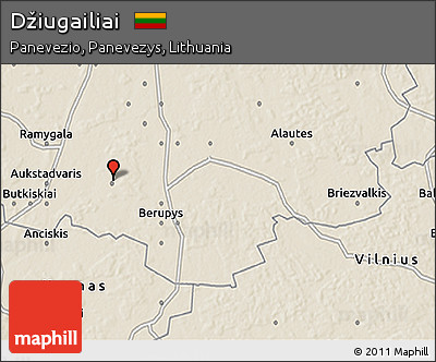 Shaded Relief 3D Map of Džiugailiai
