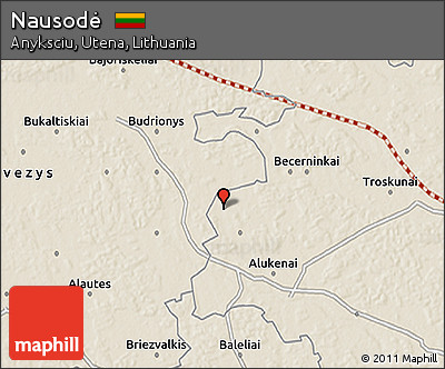 Shaded Relief 3D Map of Nausodė
