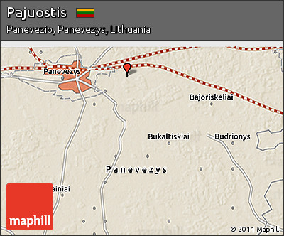 Shaded Relief 3D Map of Pajuostis