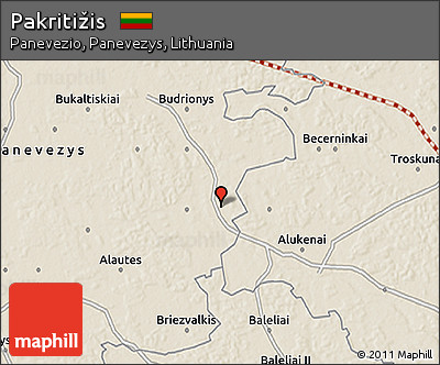 Shaded Relief 3D Map of Pakritižis