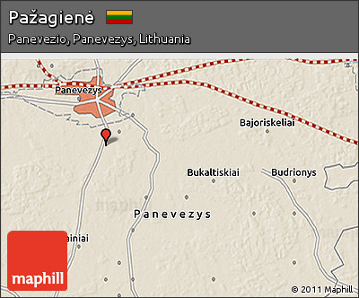 Shaded Relief 3D Map of Pažagienė