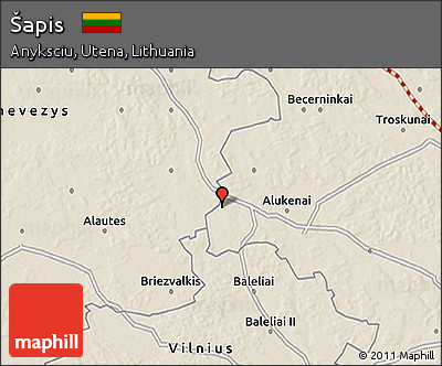 Shaded Relief 3D Map of Šapis