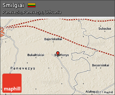Shaded Relief 3D Map of Smilgiai