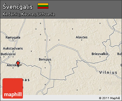 Shaded Relief 3D Map of Švenčgalis