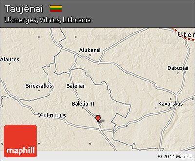 Shaded Relief 3D Map of Taujėnai