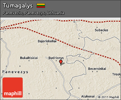 Shaded Relief 3D Map of Tumagalys