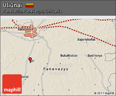 Shaded Relief 3D Map of Uliūnai