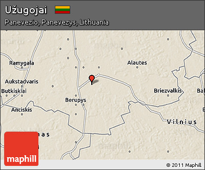 Shaded Relief 3D Map of Užugojai
