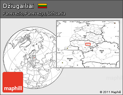 Blank Location Map of Džiugailiai