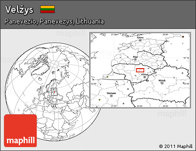 Blank Location Map of Velžys