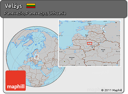 Gray Location Map of Velžys