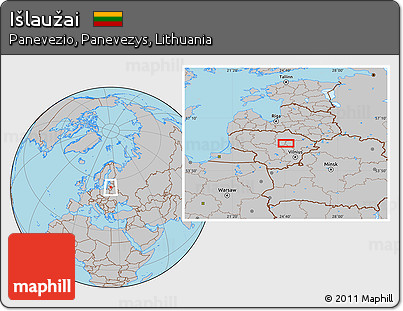 Gray Location Map of Išlaužai