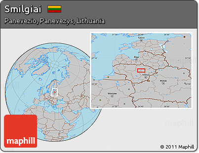 Gray Location Map of Smilgiai
