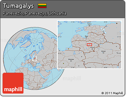 Gray Location Map of Tumagalys
