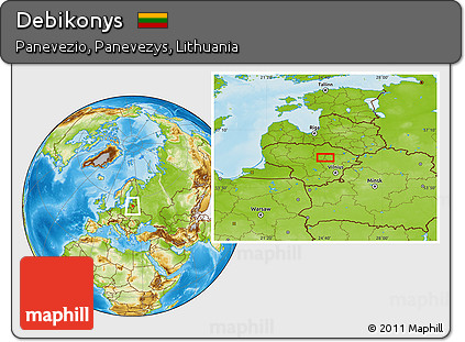 Physical Location Map of Debikonys