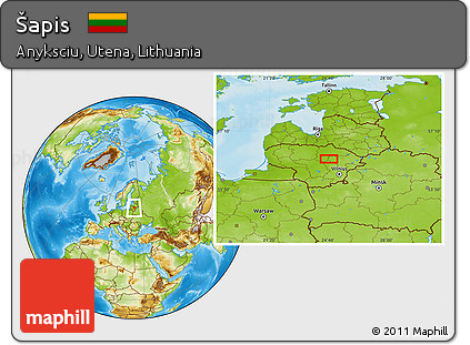 Physical Location Map of Šapis