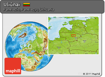 Physical Location Map of Uliūnai