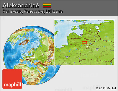 Physical Location Map of Aleksandrinė