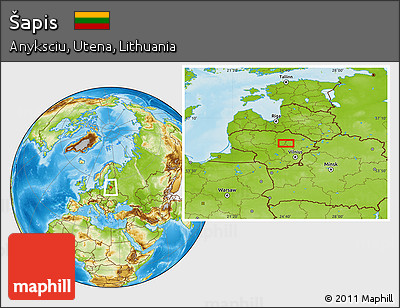 Physical Location Map of Šapis