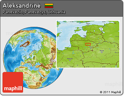 Physical Location Map of Aleksandrinė