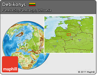 Physical Location Map of Debikonys