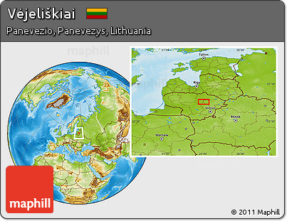 Physical Location Map of Vėjeliškiai