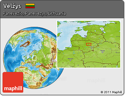 Physical Location Map of Velžys