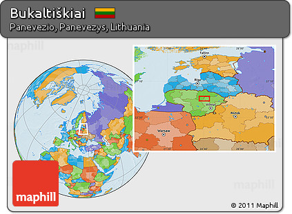 Political Location Map of Bukaltiškiai