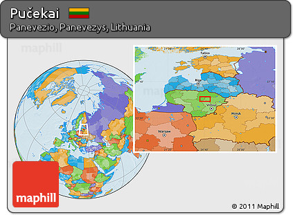 Political Location Map of Pučekai