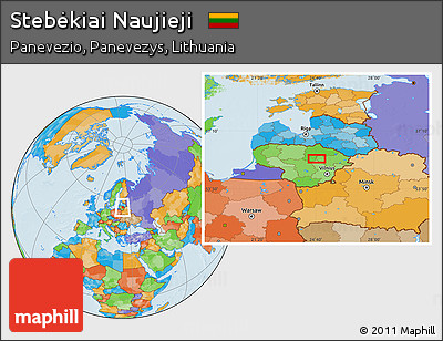 Political Location Map of Stebėkiai Naujieji