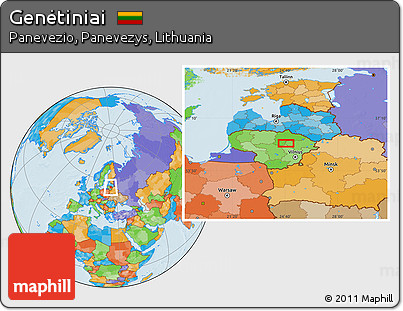 Political Location Map of Genėtiniai