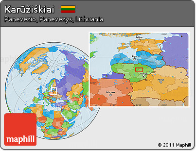 Political Location Map of Karūžiškiai