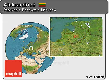Satellite Location Map of Aleksandrinė