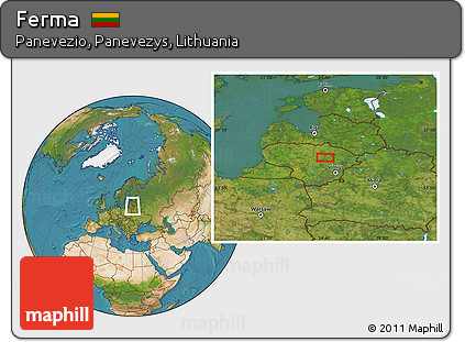 Satellite Location Map of Ferma