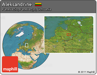 Satellite Location Map of Aleksandrinė