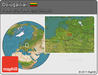 Satellite Location Map of Džiugailiai