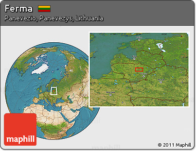 Satellite Location Map of Ferma