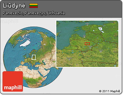 Satellite Location Map of Liūdynė
