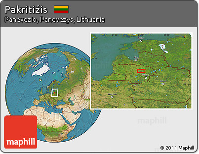 Satellite Location Map of Pakritižis