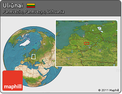Satellite Location Map of Uliūnai