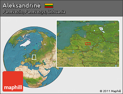 Satellite Location Map of Aleksandrinė