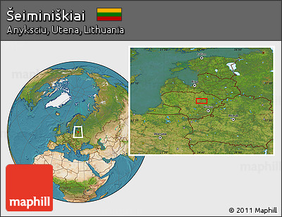 Satellite Location Map of Šeiminiškiai