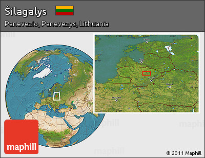 Satellite Location Map of Šilagalys
