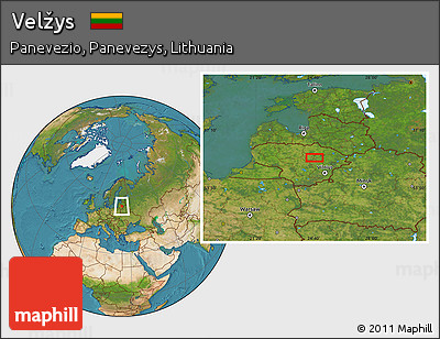 Satellite Location Map of Velžys